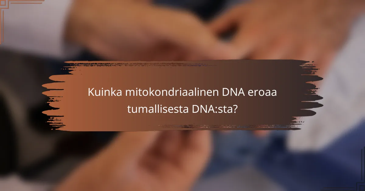 Kuinka mitokondriaalinen DNA eroaa tumallisesta DNA:sta?