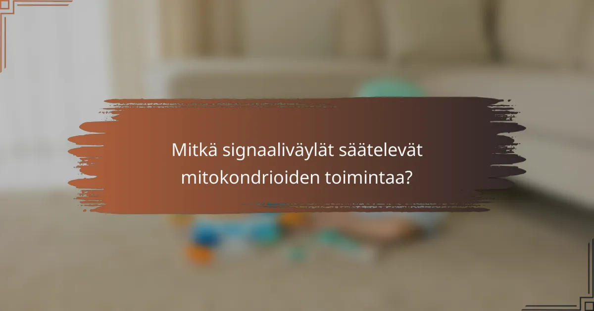 Mitkä signaaliväylät säätelevät mitokondrioiden toimintaa?